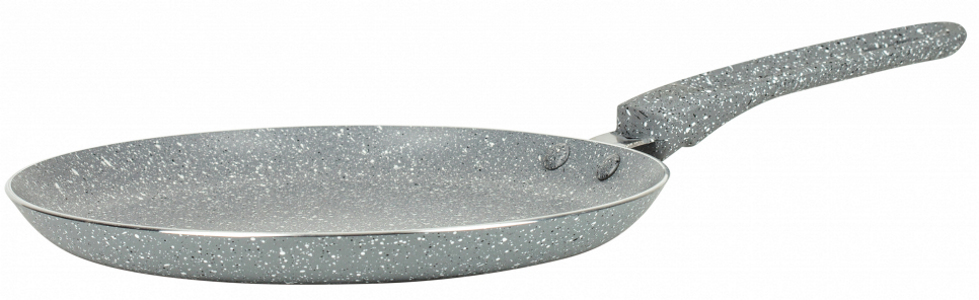 Млинна сковорідка з алюмінію WD-1063A, 23см,ззовні вогнестійке сіре покриття, Marble Stone