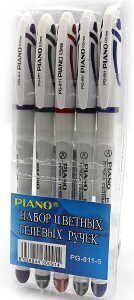 PG-811-5 Набір гель ручок "Piano" 0,5мм, 5кол., 5шт., 1шт / етик.