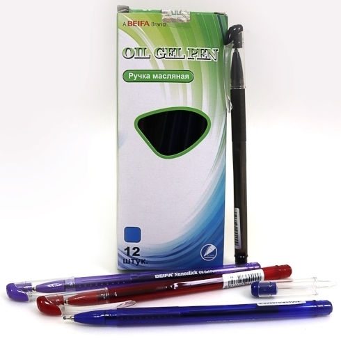 TA317600-12 Ручка масляна Beifa 0,7 мм - синя. 12 шт (TA3176BL)