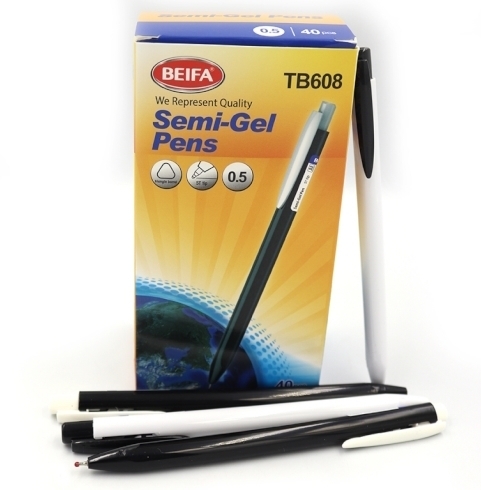 TB608 Ручка автомат. масл. Beifa 0,5 мм, синя, карт. уп.