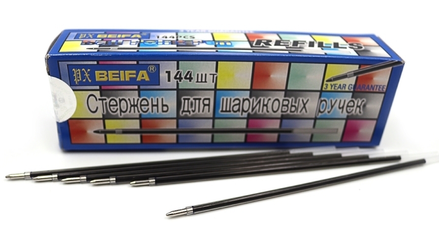 AA134-BL Стрижень кульковий Beifa (для 927) 142 мм - синій. 144шт/єтик RU