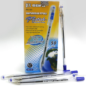AA103 Ручка кулькова Beifa 0,7 мм - синя. 50 шт (під Mantex)