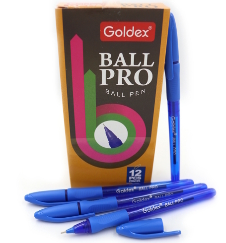 Ручка масляна Goldex Ball pro #1201 Індія Blue 0,7мм з грипом