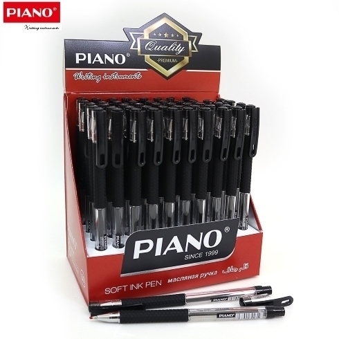 PT-350 Ручка масляна  грип "Piano" чорна