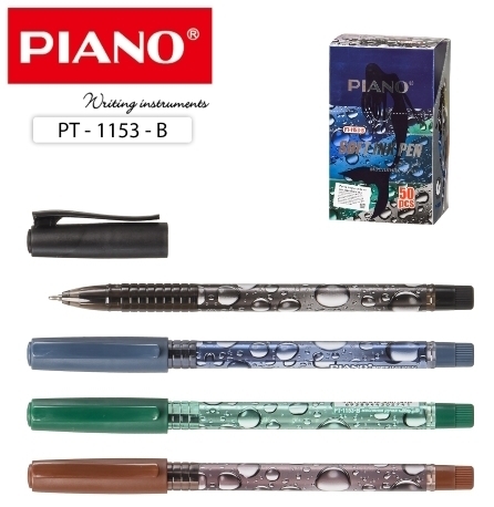PT-1153B Ручка масляна "Piano" "Бульбашки" синя, mix, 50шт / етик.