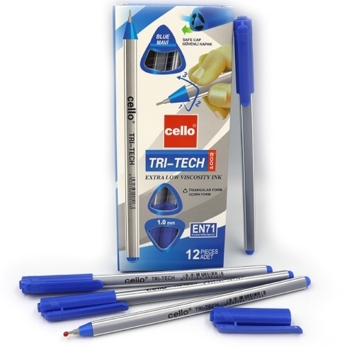 CL-1003 Ручка шар. "Tri-Tech" 1,0мм, синя, тригранний.корп, без / етик.