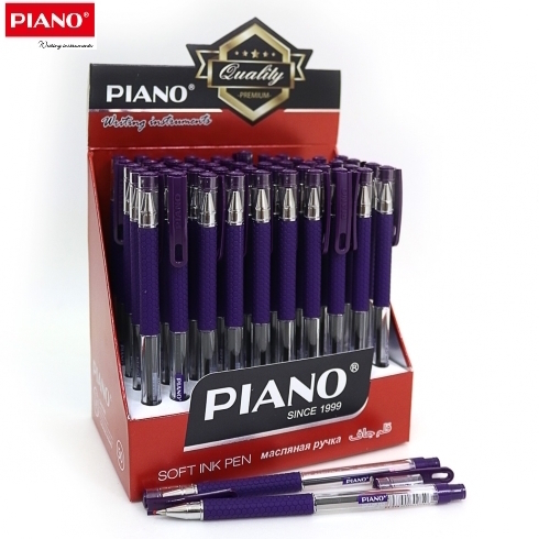 PT-350 Ручка масляна "Piano" фіолетова, грип, 50шт / етик.