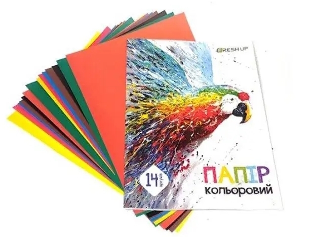 Папір кольоровий А4, 14 арк., 7 кольорів Fresh Up FR-0014-7