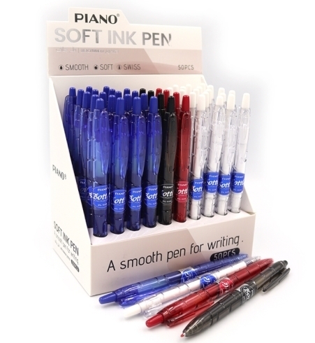 PG-024 Ручка гелева "Piano" 0,5мм, син/чорна/червона. 50PC/BOX