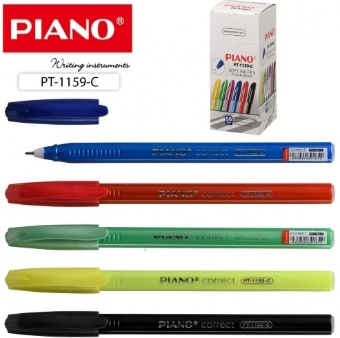 PT-1159C Ручка масляна "Piano" "Correct" синя