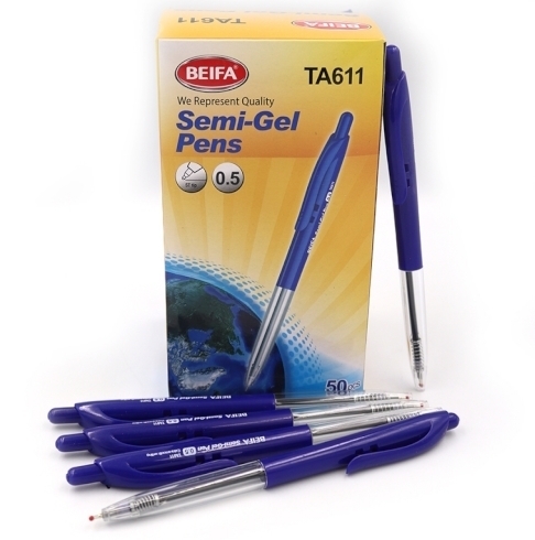 TA611 Ручка автомат. масл. Beifa 0,5 мм, синя, карт. уп. 50шт.