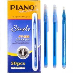 PT-1155 Ручка масляна "Piano" "Simple" синя, 0,7 мм, 50шт / етик.