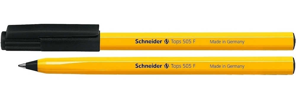 Ручка кулькова SCHNEIDER TOPS 505 F 0,5 мм. Корпус помаранчевий, пише чорним, S150501