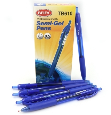 TB610 Ручка автомат. масл. Beifa 0,5 мм, синя, карт. уп. 12шт.
